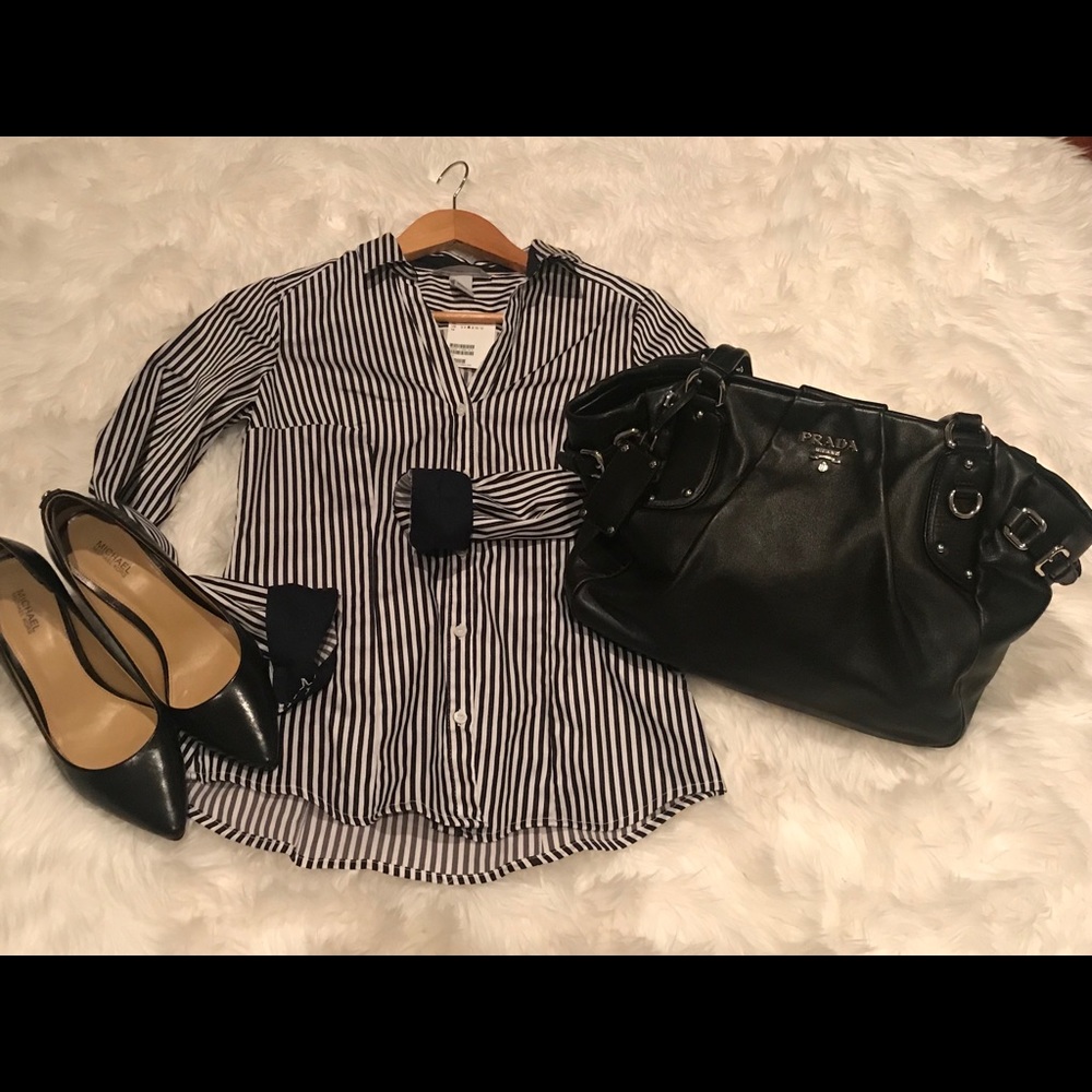 Black and white collared shirt